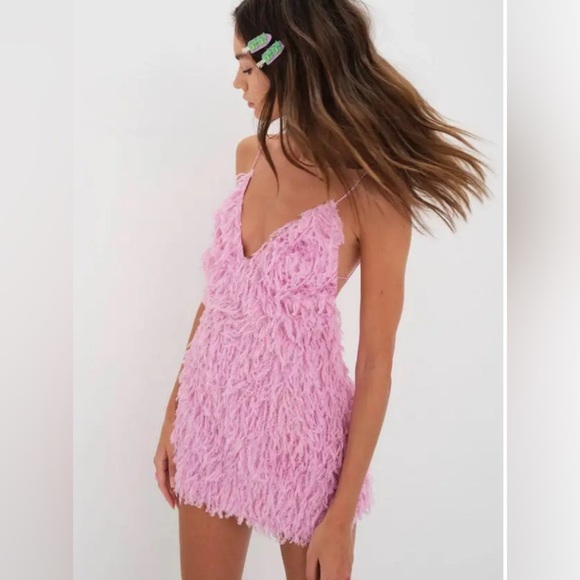 FOR LOVE and LEMONS Kamara Pink Mini Dress. - Picture 1 of 14
